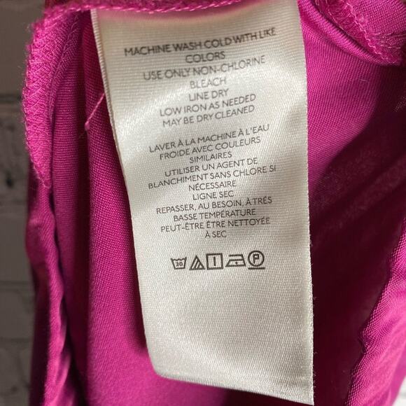 Anthropologie Silky Wide Leg Culottes Pants Cropped Hot Pink Barbie core new - Picture 6 of 12